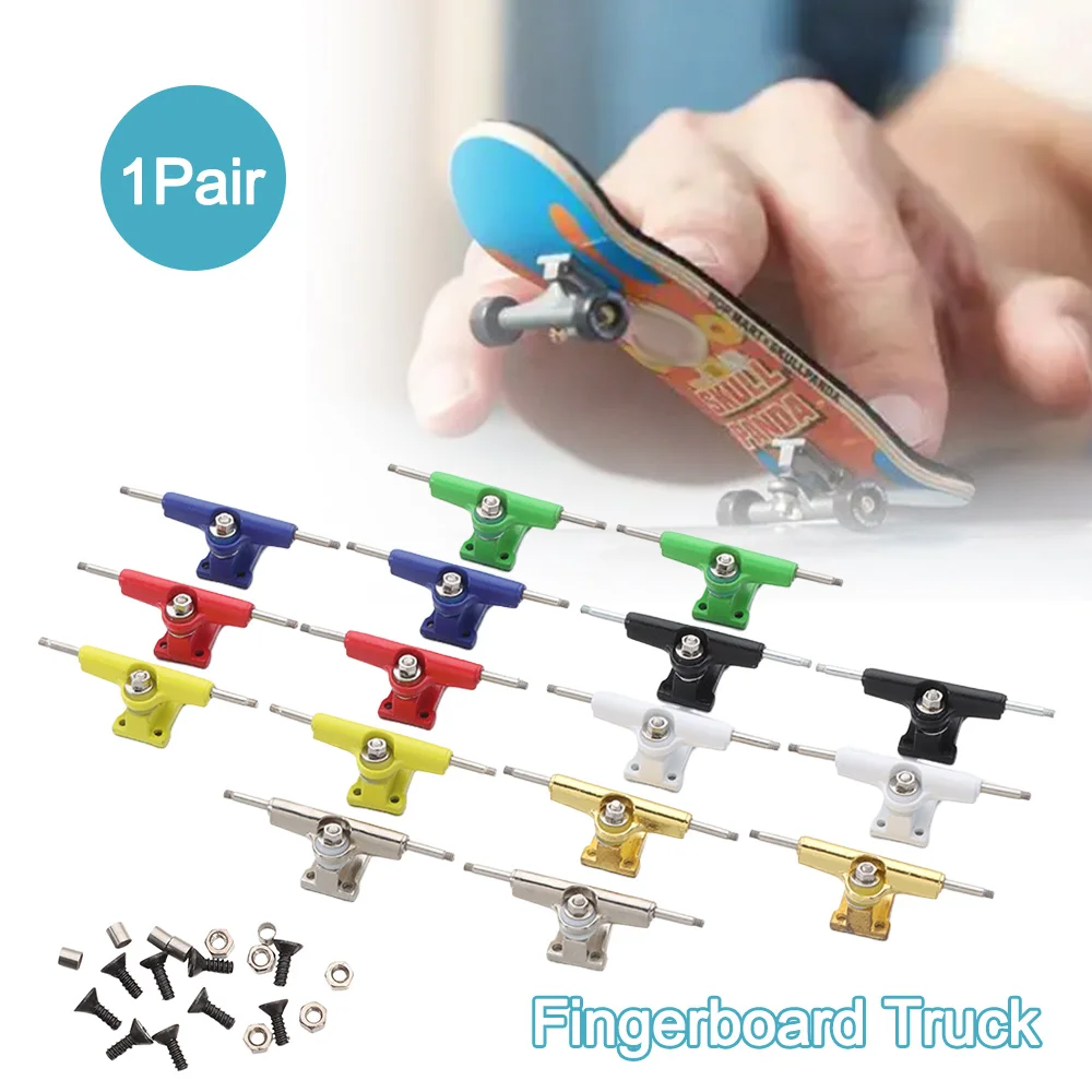 

New 1Pair With Nuts Fingerboard Truck Truck Bolts Model Bearing Deck Brackets Toy Hobby Collectors 32mm Finger Skateboard Parts