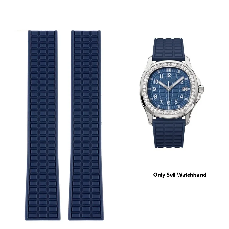 Silicone Waterproof Watchband 19mm for Patek Philippe Aquanaut 5067A-001 Series Silicone Watch Strap for Women's Wristband