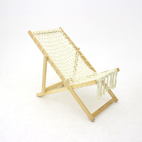 Handwoven Rope Wooden Beach Chair - Eco-Friendly Foldable Outdoor  Chair for Poolside, Garden, and Patio