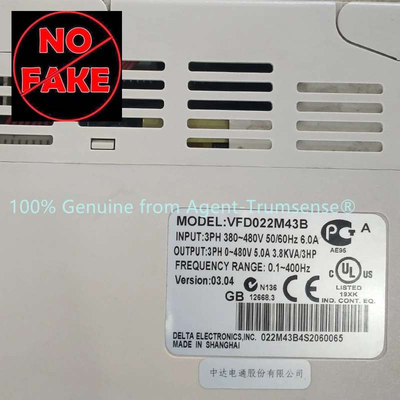 2.2 KW 3 Phase 380V to 480V Input 0-480V 5 A Output Frequency Inverter VFD022M43B VFD Series Variable Speed AC Motor Drive