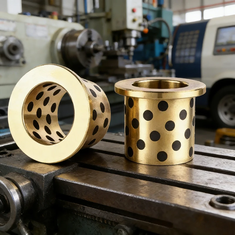 JFB Oilless Bearing Bronze Flanged Bushing 5-16mm ID, Self-Lubricating Solid Lubricant Copper Sleeve for 3D Printer CNC Parts
