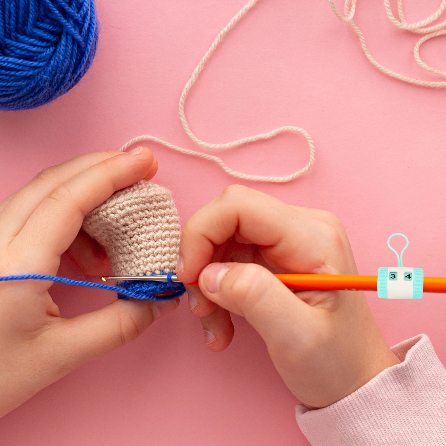 Manual Knitting Sweater Needle Assist Counter Rod Yarn Counting Tool for Knitters