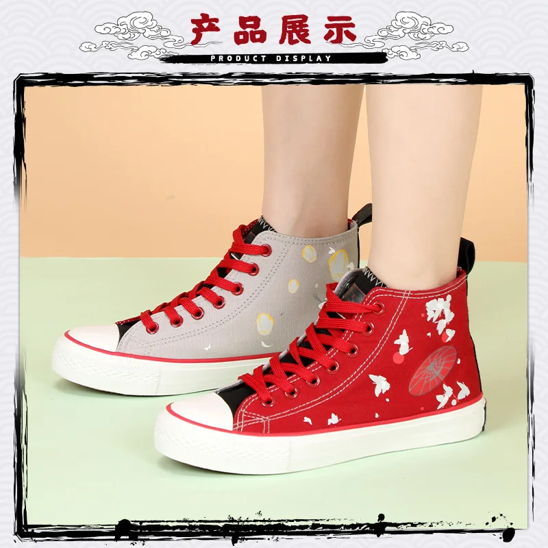 Brdwn Heaven Official\'s Blessing Unisex Xie Lian Hua Cheng China Official Authorization Cosplay Fashion Flat Casual Canvas Shoes