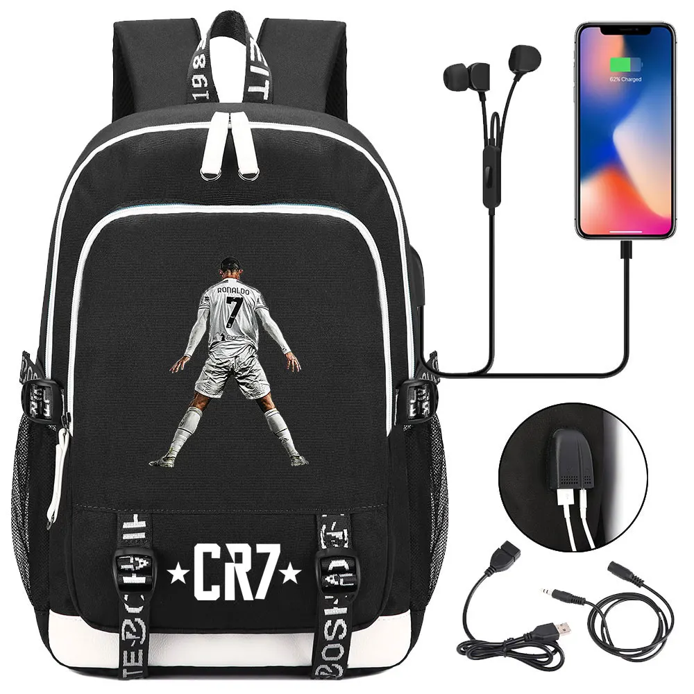 Football CR7 Gold Printing Backpack Men Backpacks Rucksack Students School Bags Bagpack Travel Laptop Mochila Best Gift