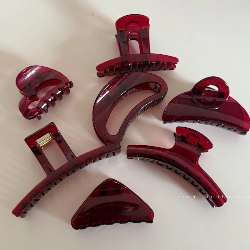 

French Burgundy Premium Hairpin Grab Clip Women's Back of Head Hair Grab Clip Hairpin Shark Clip Head Accessories