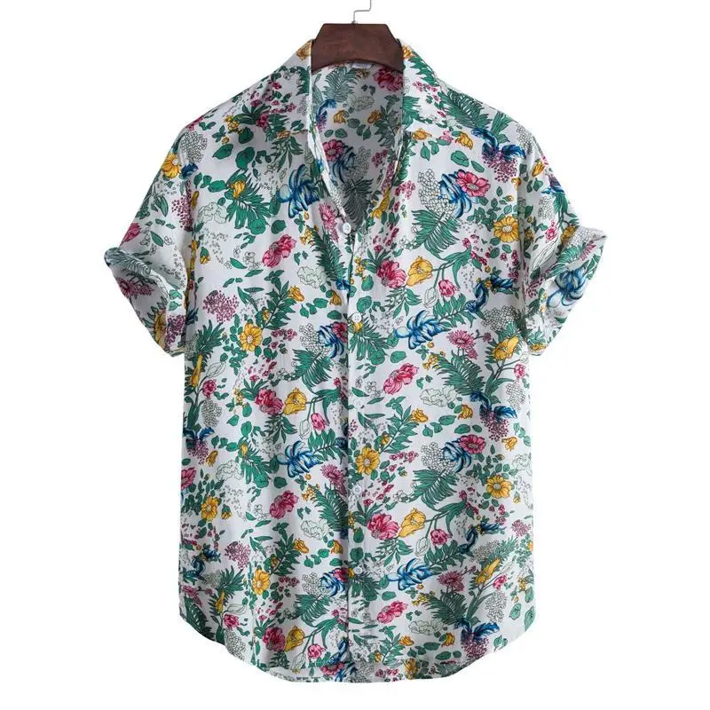 

3XL Summer Men's Hawaiian irt Lapel Sle Comfortable Fit Casual Faionable Print Fabric That Does Not Crease