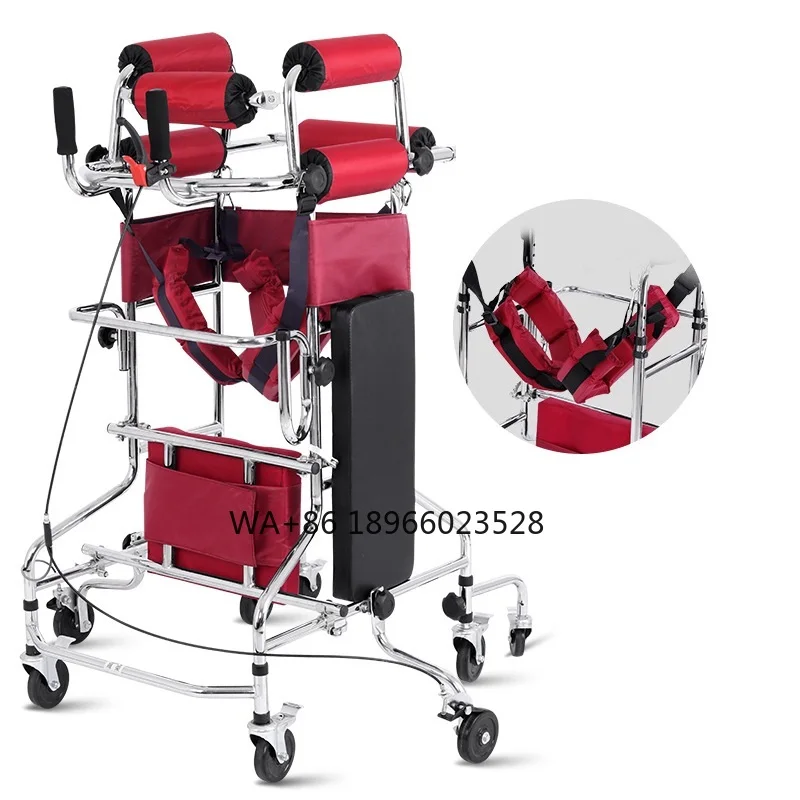 8 Wheels Elderly Cerebral Palsy Walking Aid Hemiplegia Rehabilitation Training Standing Walking Frame Patient Walker