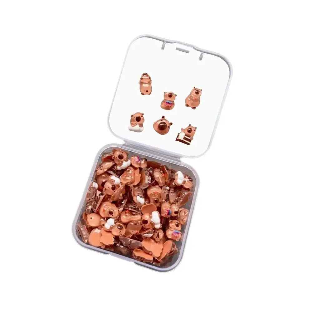 100 Uds Mini tamaño Mini capibara miniaturas estilo de dibujos animados accesorios creativos adornos de muñeca capibara diseño lindo