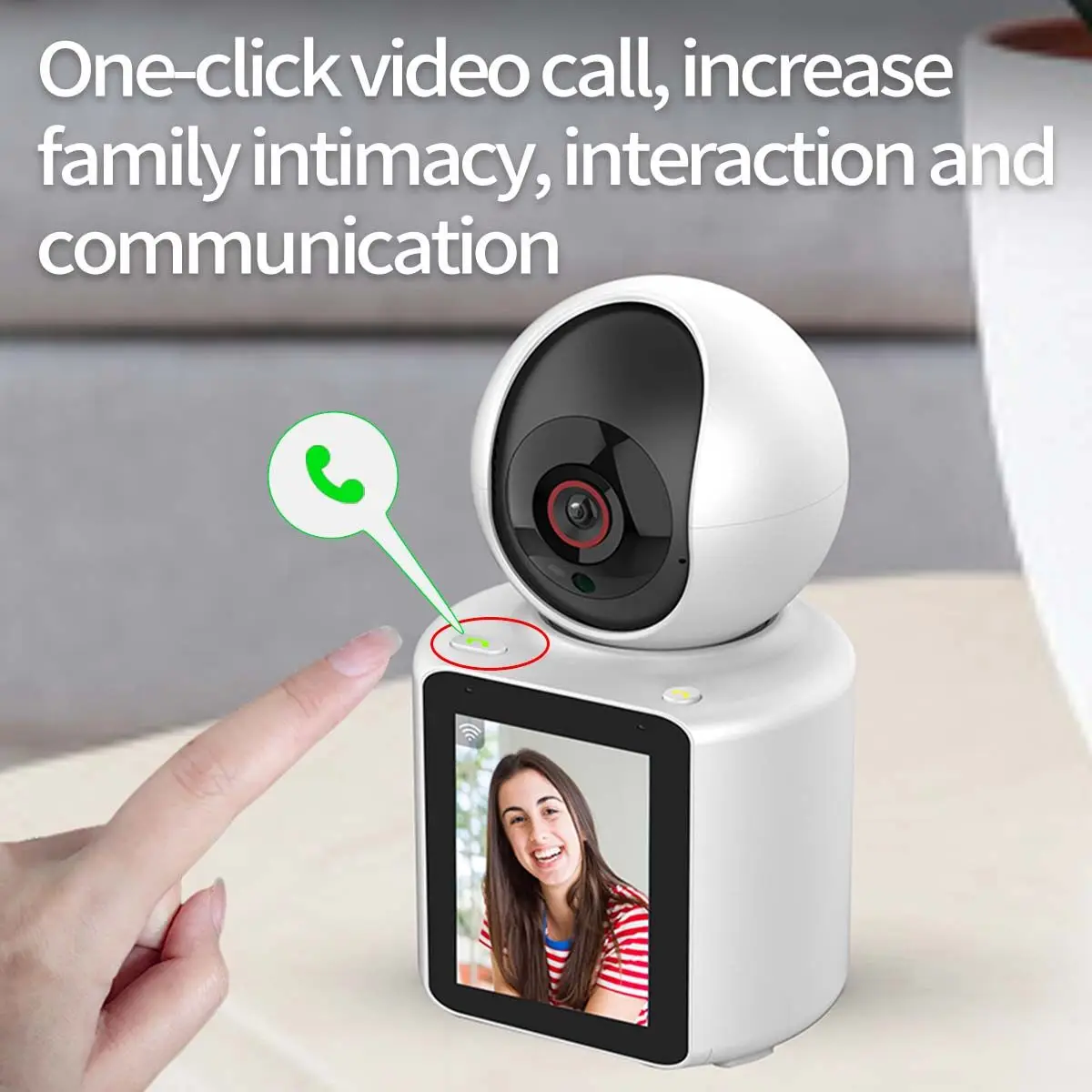 Linook-Home Video Call CCTV Camera, Wireless WiFi, Mini Câmera de Segurança, Visão Noturna Infravermelha, Rastreamento Móvel, 1080P