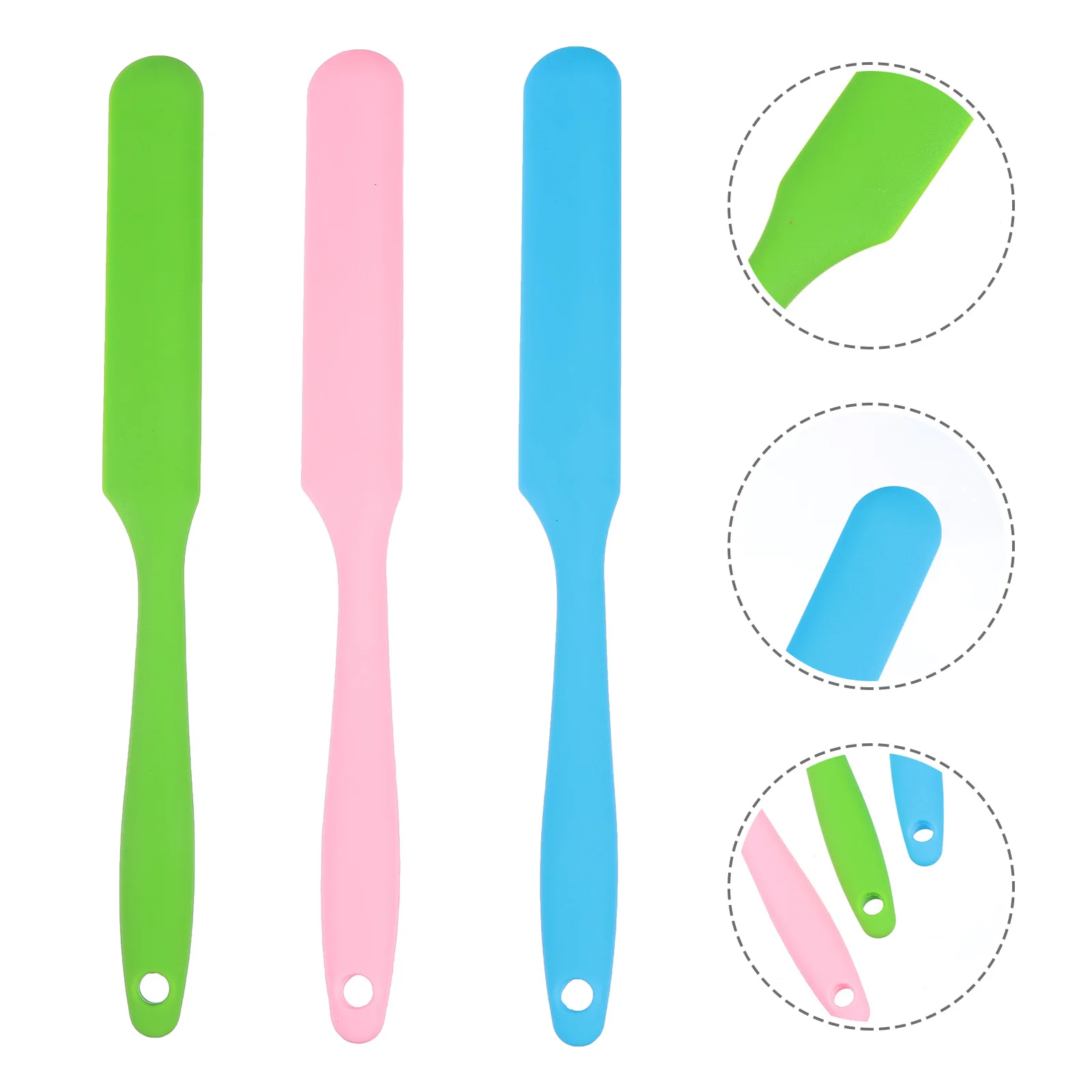 3Pcs Non-Stick Silicone Wax Sticks Hair Removal Spatulas Long Handle Reusable Wax Applicator Bright Colors Easy Clean