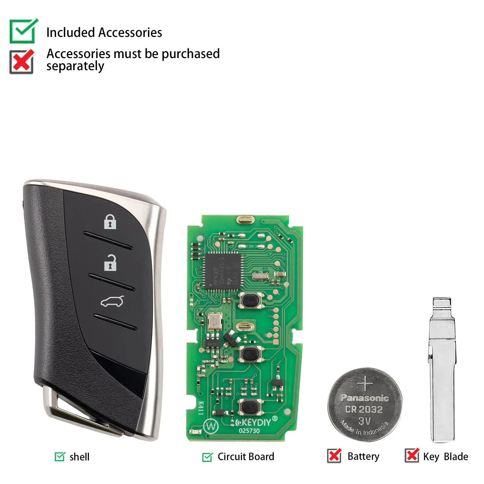 KEYDIY KD TB42-3 Universal Smart Remote Key 3 Buttons Compatible with Lexus Type