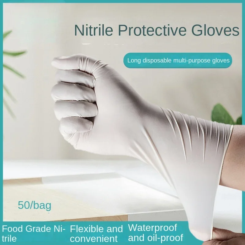 

12 Inch Disposable Durable Nitrile Rubber Latex Gloves Extended Food Grade Catering Home Waterproof and Oil Proof