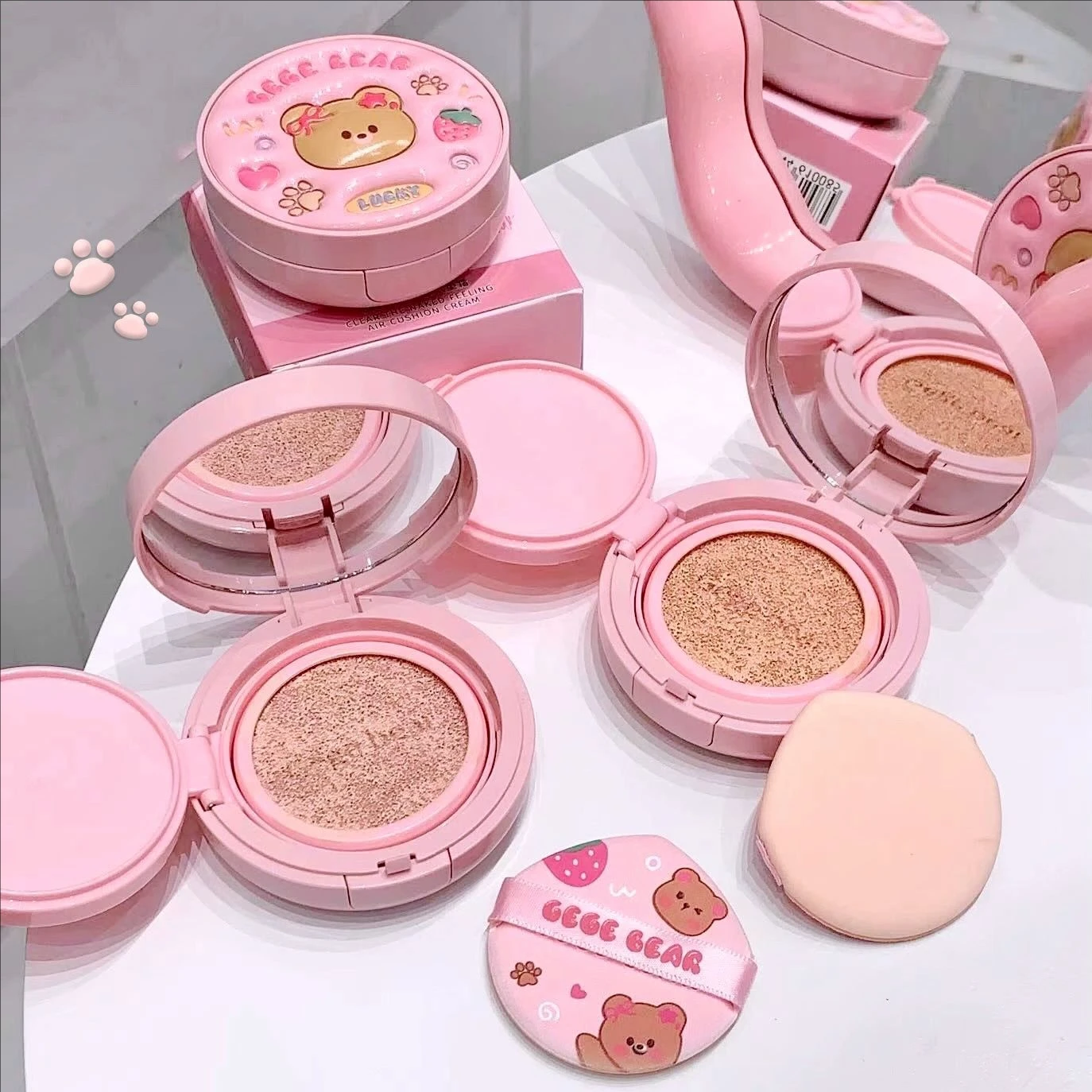 Cute Leather Cushion Compact Foundation High Coverage Concealer Oil Control Matte Nude Brighten Face BB Cream Korean Makeup Base