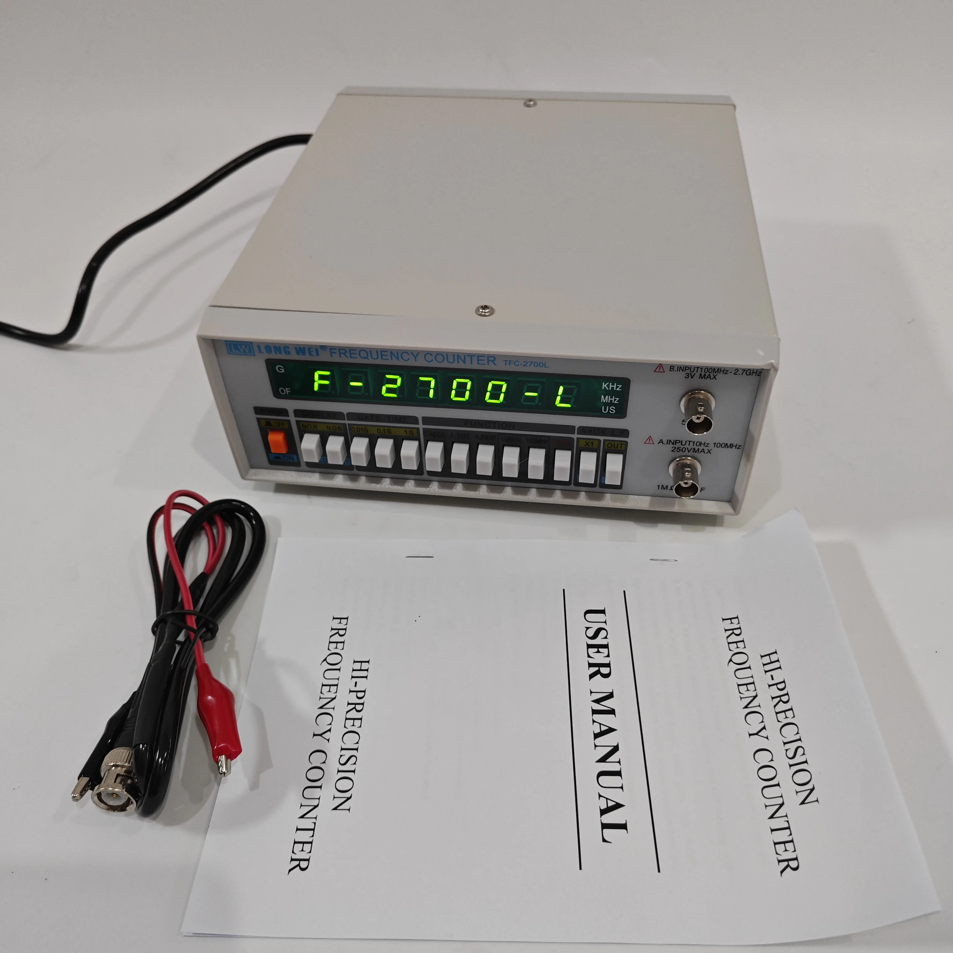 2700L High-Precision Multifunction Frequency Meter - 8 LED Display, 10Hz-2.7GHz High Resolution Counter, 220V/110V