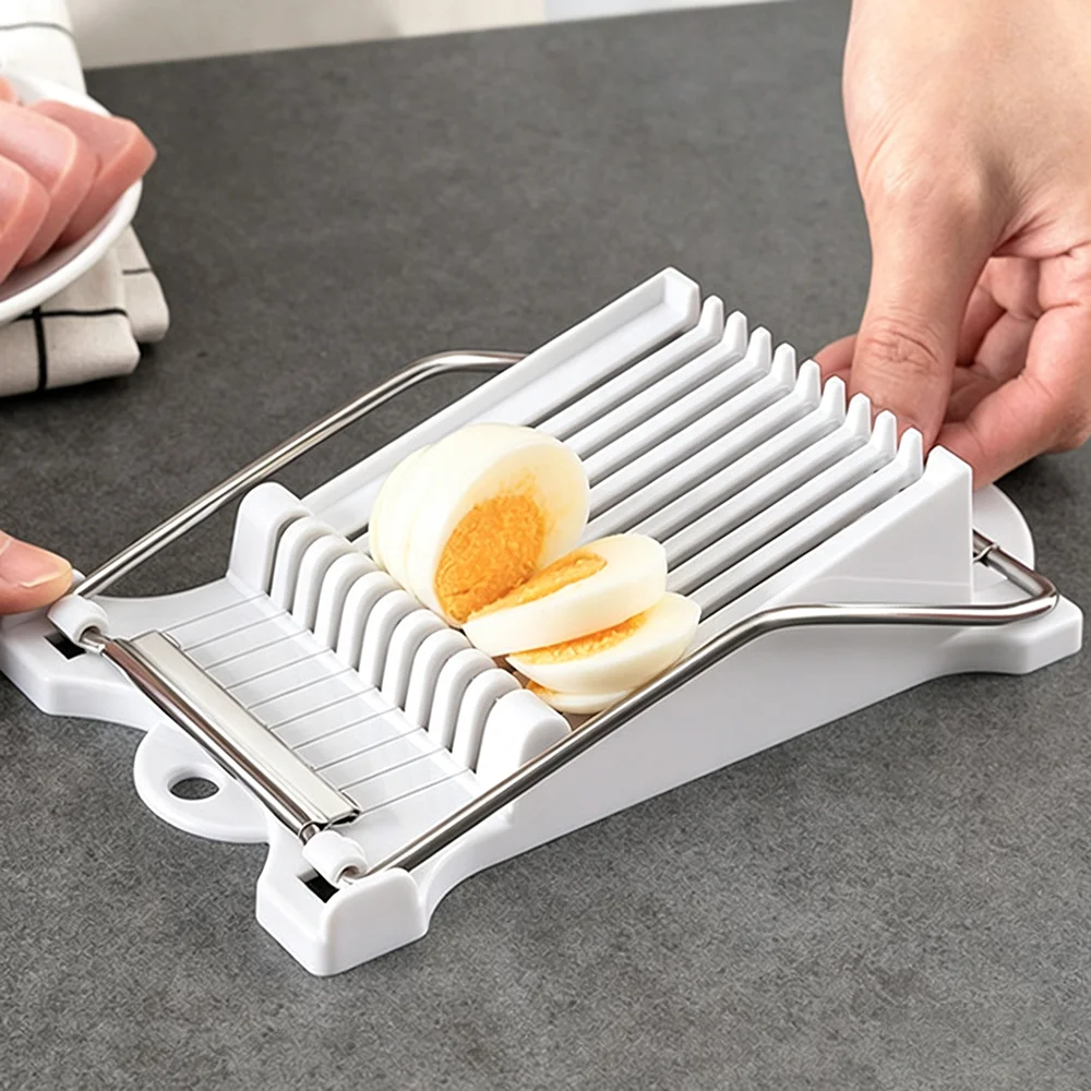 Stainless Steel Manual Slicer, Comes with 10 Slicing Wires- Adjustable Thickness, Suitable Block Cheese, Luncheon Meat, Bananas
