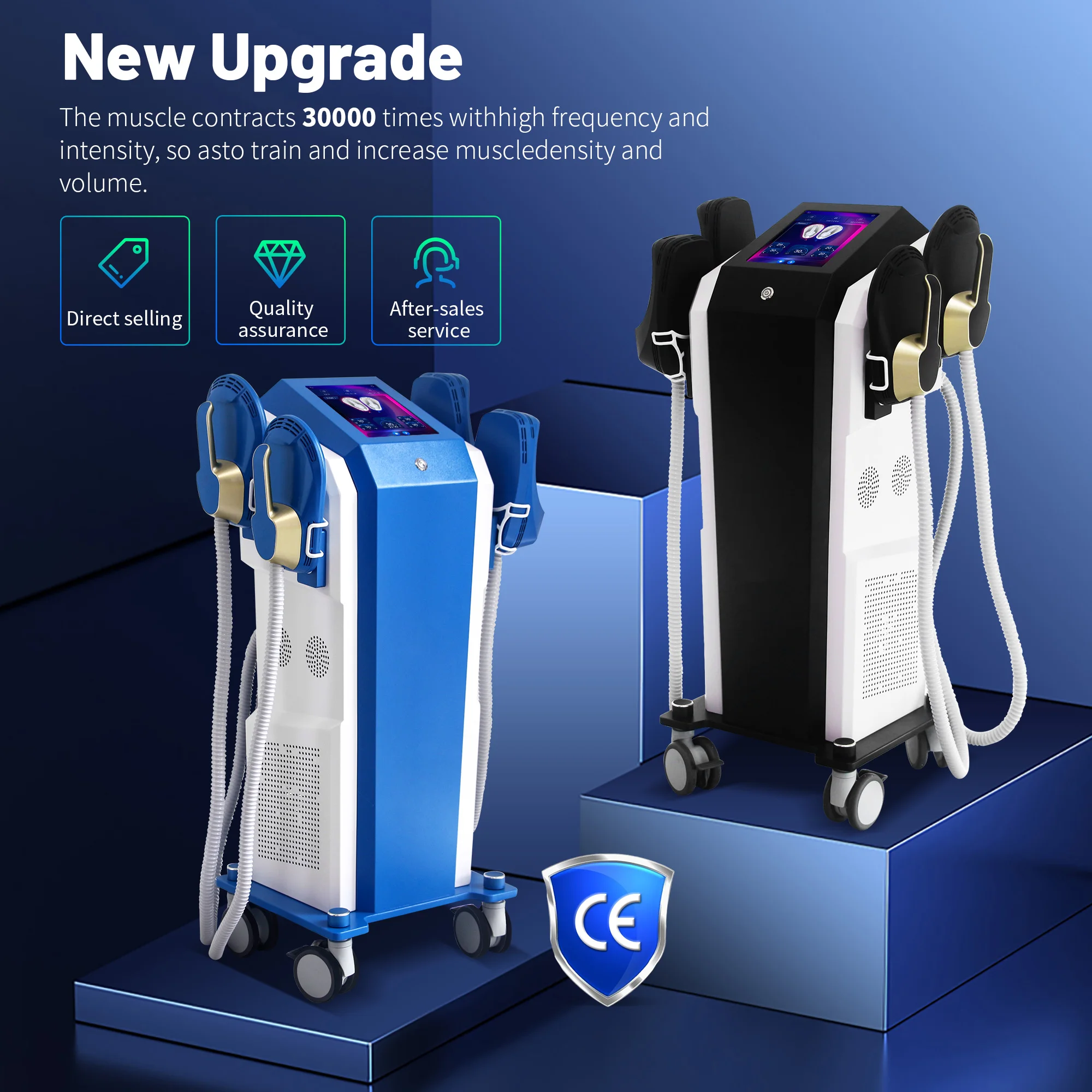 2025 EMS 15 Tesla 6500 Вт Нео Черное Золото RF Скульптурная машина Технология похудения жира и тела Стимуляция мышц Скульптурный салон