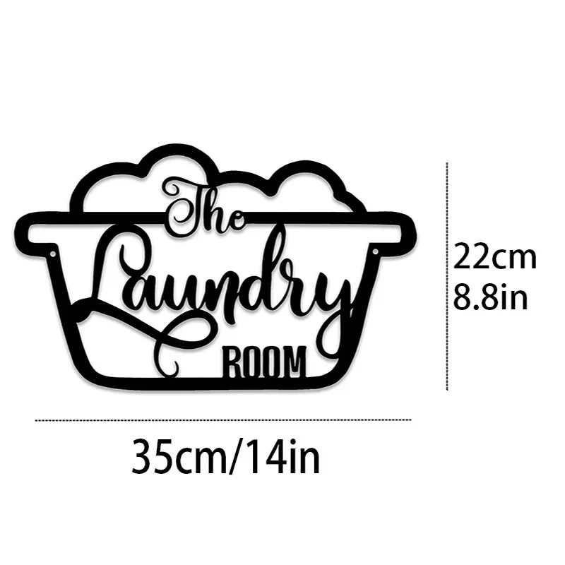 HelloYoung Rustic Cute Laundry Room Decor Sign - Vintage Metal Wall Art for Hanging Decoration and Accessories