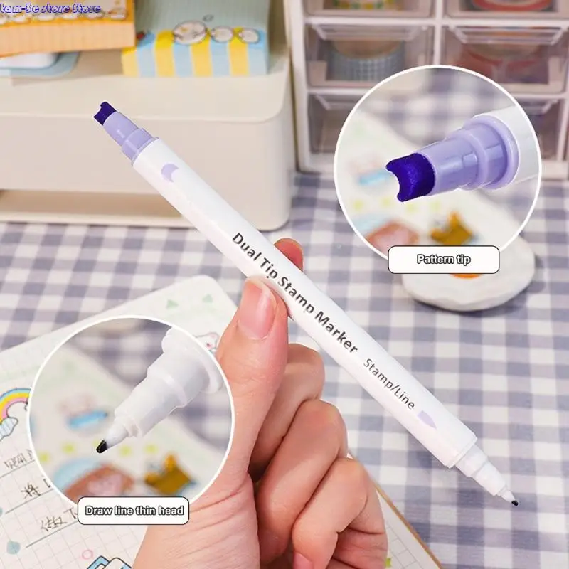 Маркер маркера D0UA установил двойной акварельный маркер с двойным головным маркером с головкой штампа для журнала