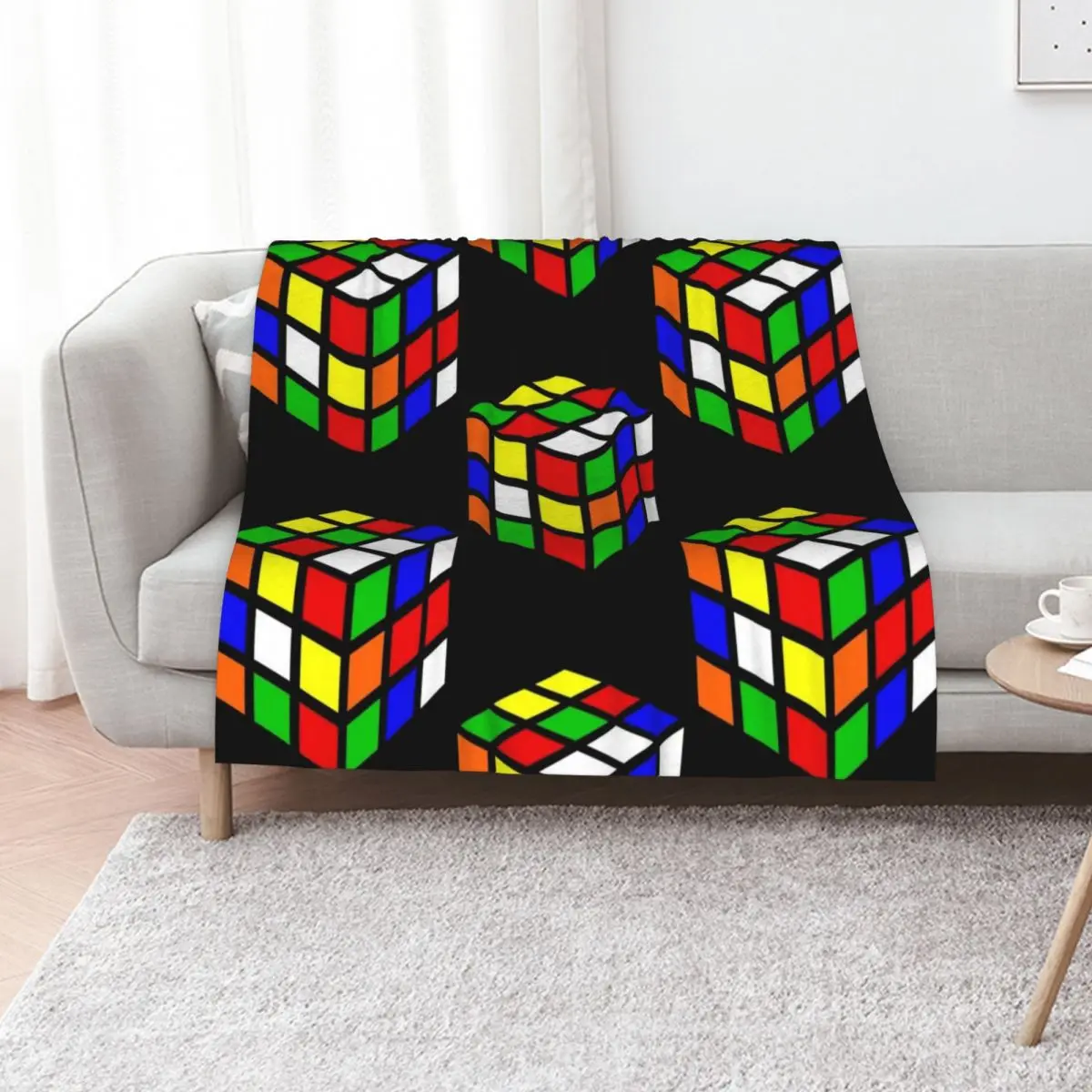 

Magic Cube Throw Blanket Sofa Quilt anime Extra Large Throw Cute Plaid Blankets