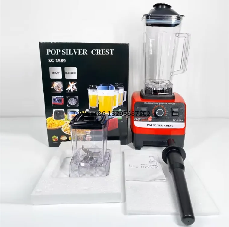 

Hot Selling 2-in-1 Heavy Duty 4500W Commercial and Fresh Fruit Juicer Silver Crest Smoothie Mixer Blender