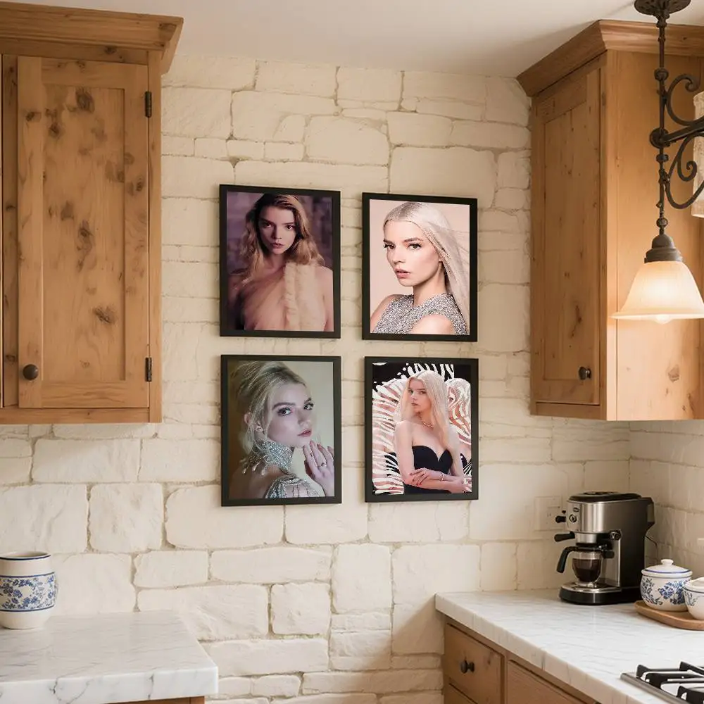 1 قطعة أنيا تايلور الفرح الممثلة المشارك ذاتية اللصق الفن ورقة مقاومة للماء ملصق مقهى بار غرفة جدار ديكور #4