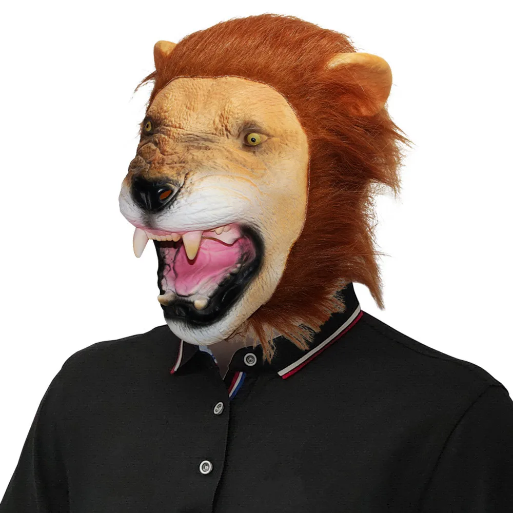 Masque Lion en Latex avec Crinière – photo 1