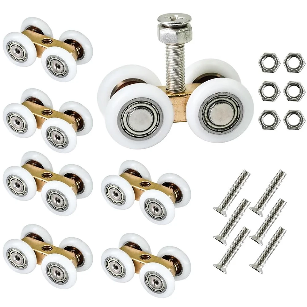 

Home Improvements 20mm Roll Size Copper Castors Reinforced Bearings Easy Installation High Strength For Glass Doors