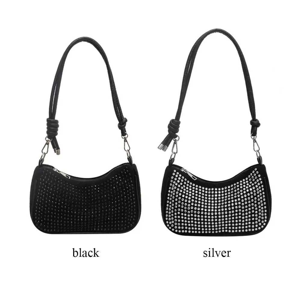 Women\'s Personalized Sling Bag Underarm Bag Shoulder Bag Casual PU Leather Tote Bags Girls Fashionable Diamond Hasp Handbags