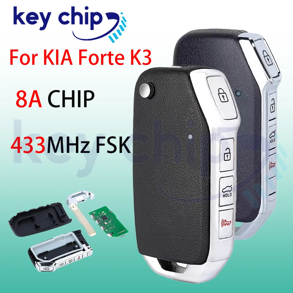433/433.92Mhz 8A Chip Aftermarket 4 Buttons Smart Key Fob  CQOFD00430 95430-M6000 For Kia Forte 2018-2023