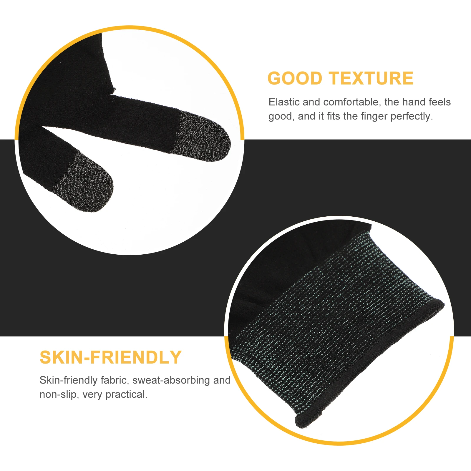 

2pcs Mobile Phone Game Gloves Two-Finger Touchscreen Gaming Gloves Sweat Resistant High Sensitivity For Smartphone Games Carbon