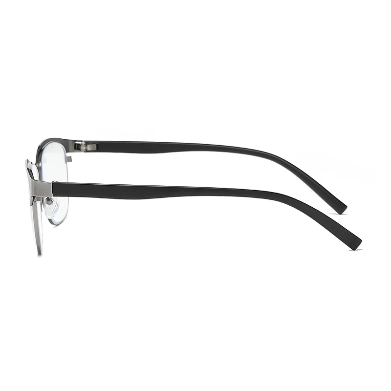VIVIBEE 2026 Business-Stil Lesebrille +150 Herren Metallrahmen Grau Blaulichtfilter Klare Gläser Eckige Brille +250 – Detail 6
