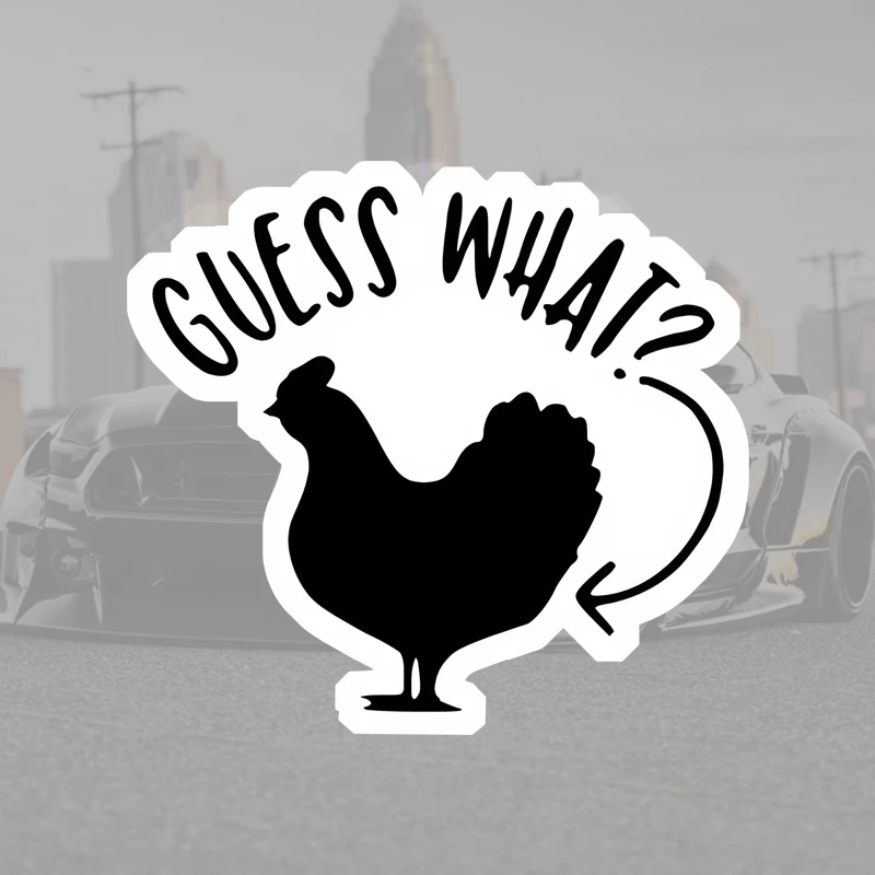 

TM812# Guess What Chicken Anime Hen Car Stickers Waterproof Vinyl Decal For Truck Motorcycle Scooter Auto Accessories