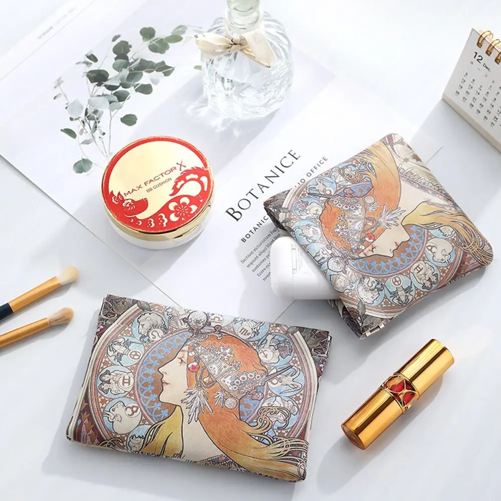 

Oil Painting Sanitary Napkin Storage Bag Money Bags Leaf Spring Bag Lipstick Cosmetic Bag Coin Purse Women Change Storage Bag