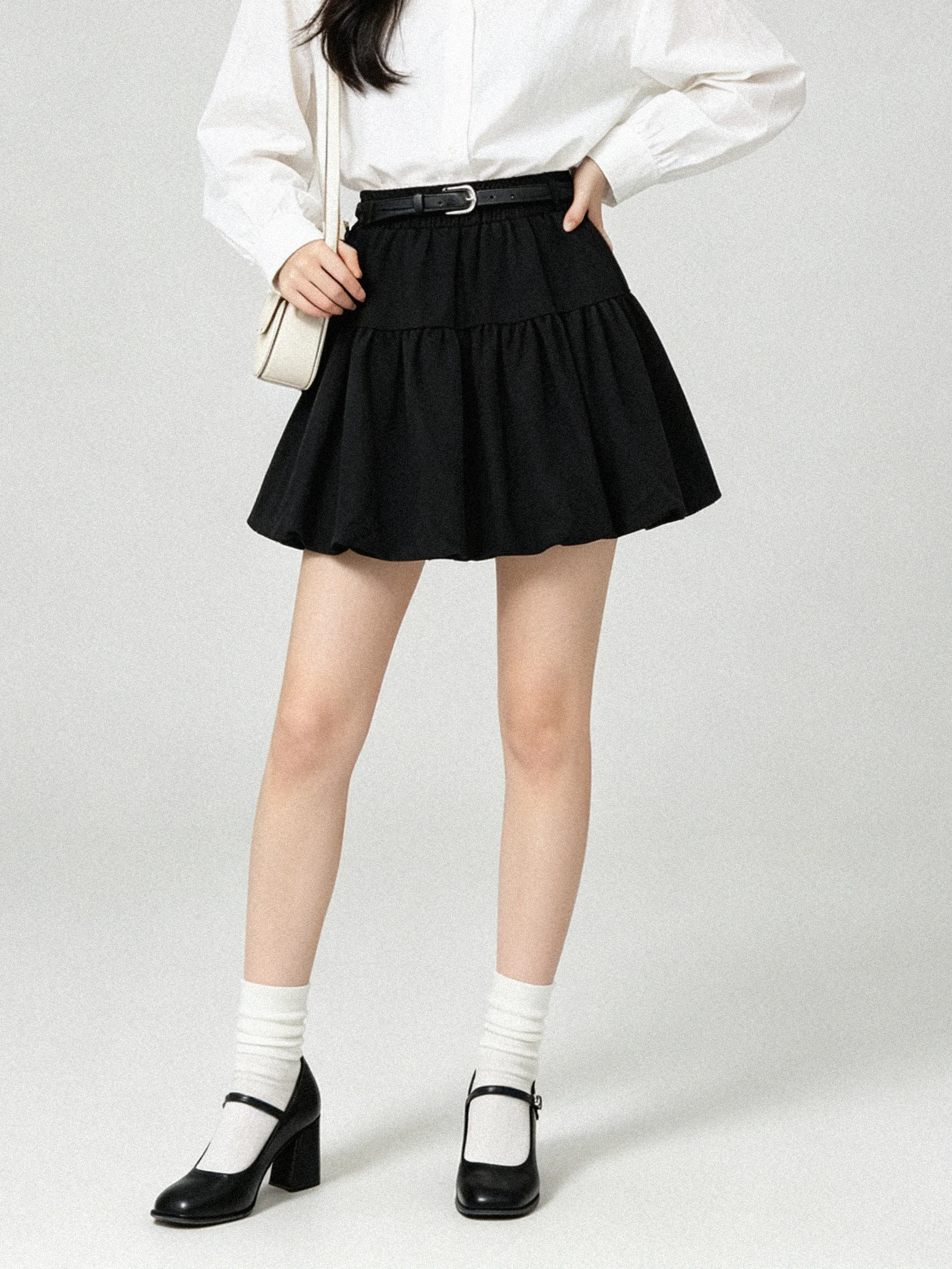 Elegant High Waist A-Line Bloomer Skirt Korean Style Breathable Skin-Friendly Short Skirt Women's Anti-Light Walking Skirt