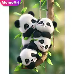 Momoart New Arrival Diamond Embroidery Panda Animal Full Square Round Painting Cartoon Rhinestones Picture Needlework Home Decor
