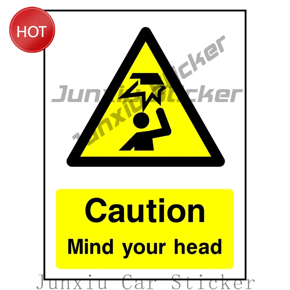 Caution Mind Your Head Sticker For Workplace Doors And Walls Warning Label Decal For Public Areas And Workplace Entrances