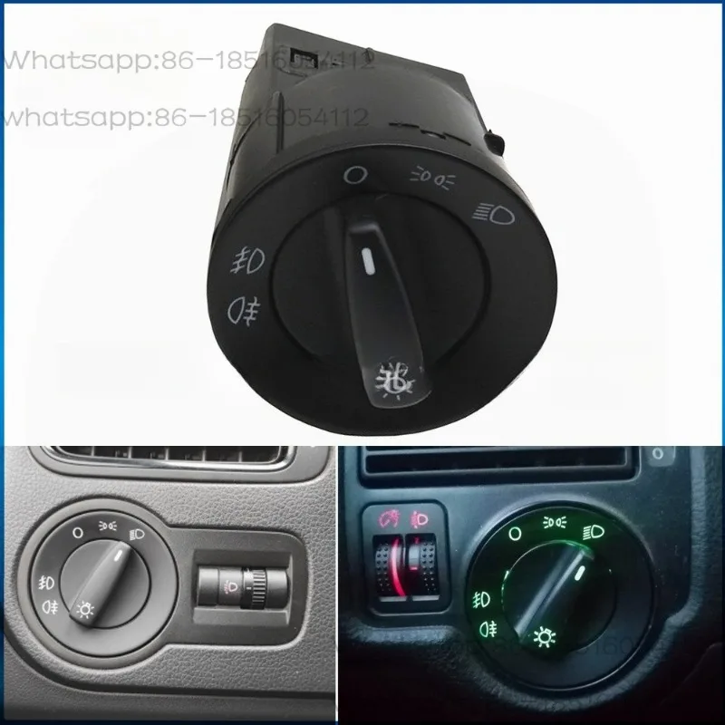 5JD941531 Front headlight and fog light control rotary switch button 1996-2014