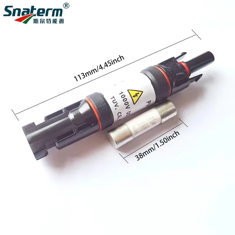 Waterproof 1000VDC 10A 15A 20A 30A Solar PV fuse connector terminal fusible holder with Inline Fuse for Solar Panel Systems