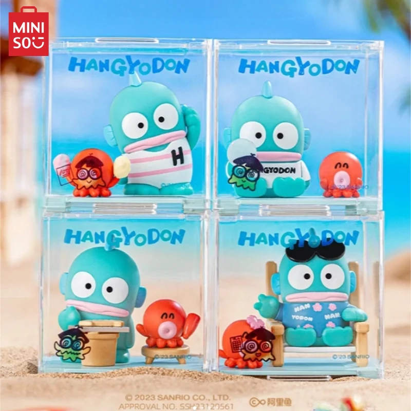 MINISO Blind Box Hangyodon Worry-free Life Series Micro  Luminous Ornaments for Birthday Gifts Trendy Animation Peripherals