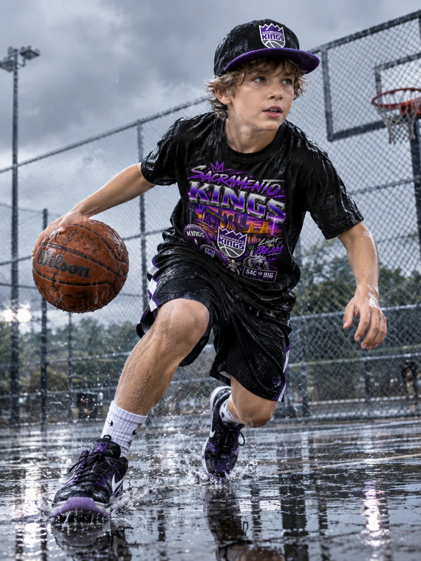 2026 Men Women Kids Sacramento Kings Basketball T-Shirt Men's Black NBA Fanatics Short Sleeve 5
