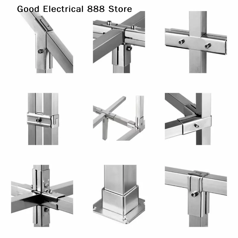 【GE】20x20mm/25x25mm Square Pipe Fitting Joint Pipe Connector Buckle Elbow Pipe Fixed Buckle Non Welding and Non Punching Bracket