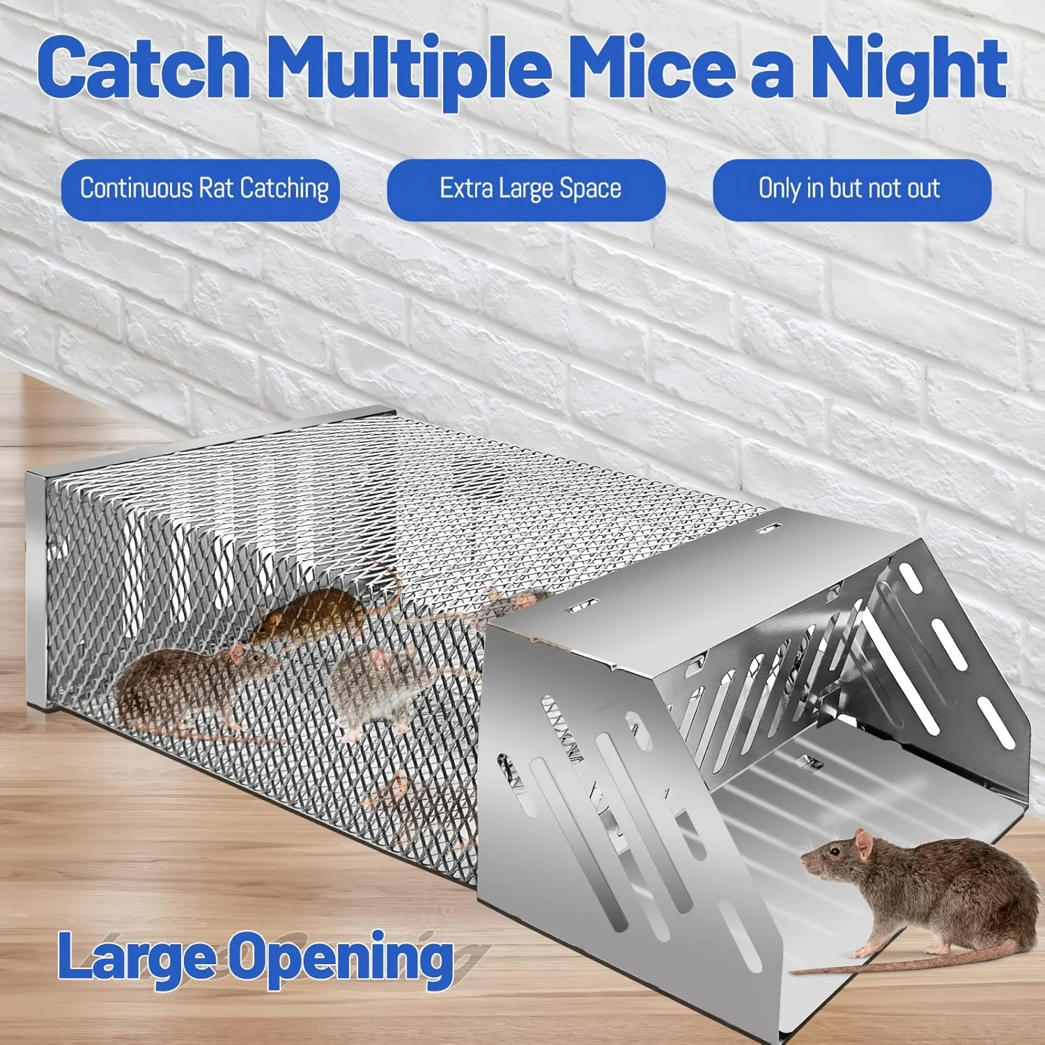 Humane Rat Trap, Automatic Cycle Mouse Trap, No Kill Live Mouse Catch, Mice Trap Cage for Indoor and Outdoor Small Animal