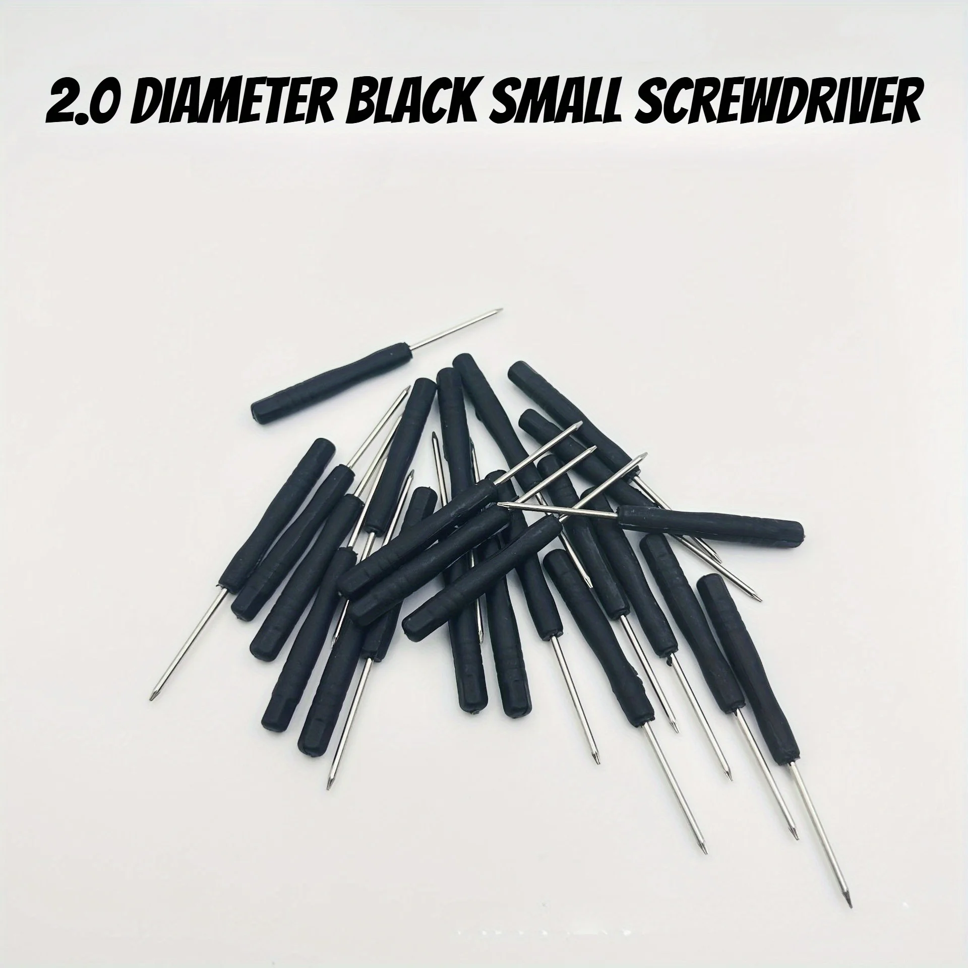 50pcs 2.0mm Phillips Mini Screwdriver, Black Non‑slip Plastic Handle Tiny Screwdriver, Portable Manual Repair Tool for DIY Model