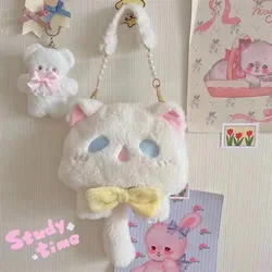 Women Cute Cat Shoulder Bag 2022 Girl Lolita Plush Doll Bag Lady Cartoon Handbag