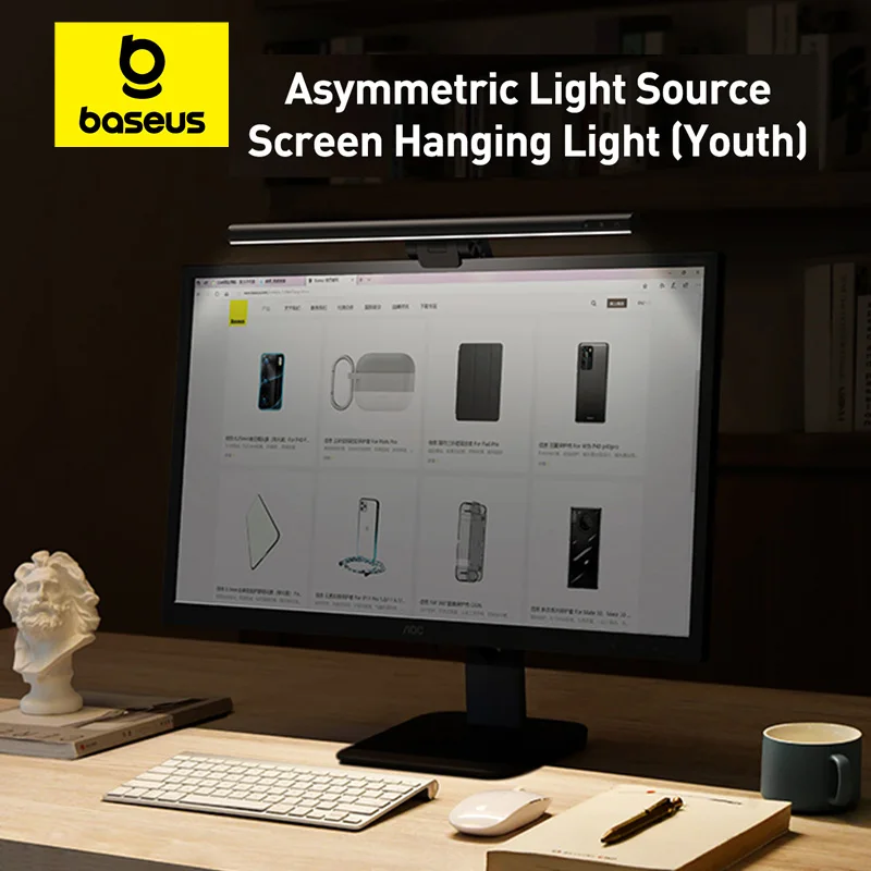 Baseus Lampa biurkowa LED Lampka ekranowa Komputer PC Laptop Wisząca listwa LED Lampa stołowa Monitor LCD Lampka do czytania Lampka USB