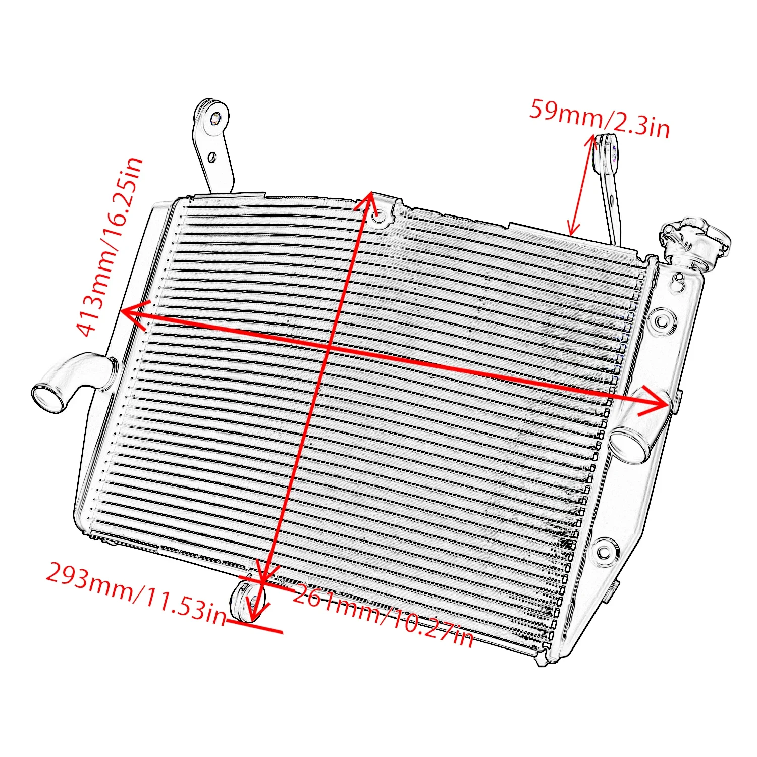 WOLFLINE Water Cooler for Suzuki Katana GSX S1000 S 2019–2026 Radiator Assembly Aluminium Radiator Engine Cooling Replacement