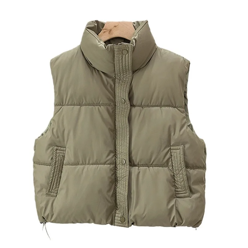 

Женские теплые парки, однобортные пальто, жилет, короткое пальто, однотонные повседневные жилеты с высокой талией, элегантные куртки, плотные осенне-зимние куртки