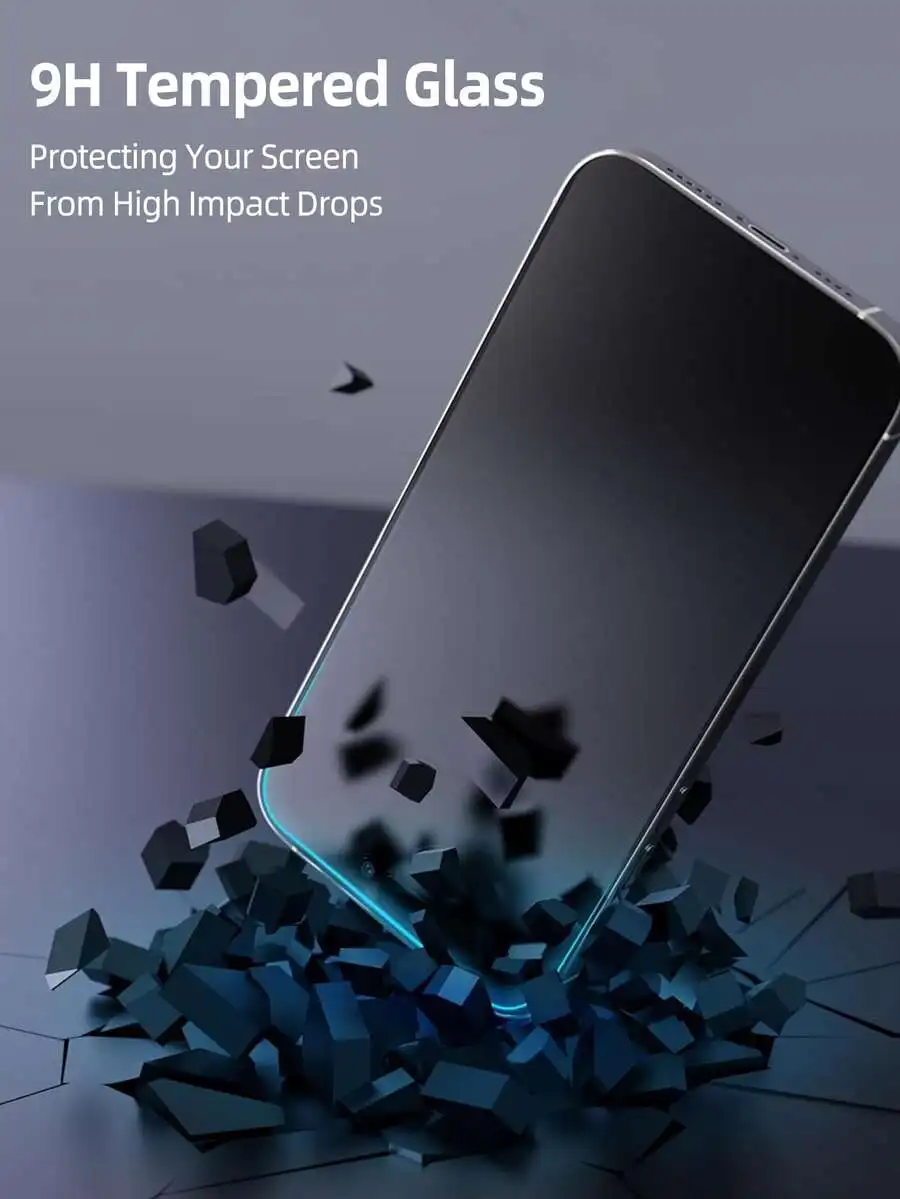 1 قطعة واقي شاشة من الزجاج المقسى غير اللامع مضاد للنظر متوافق مع آيفون 17 برو ماكس/17 برو/17 اير/17/16 برو ماكس/16 برو/16