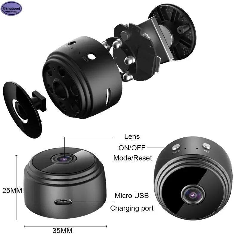 

Banggood A9 1080P Camera Mobile Detection Night Vision Remote Monitoring Home Safety Wireless Monitoring Preventing strangers