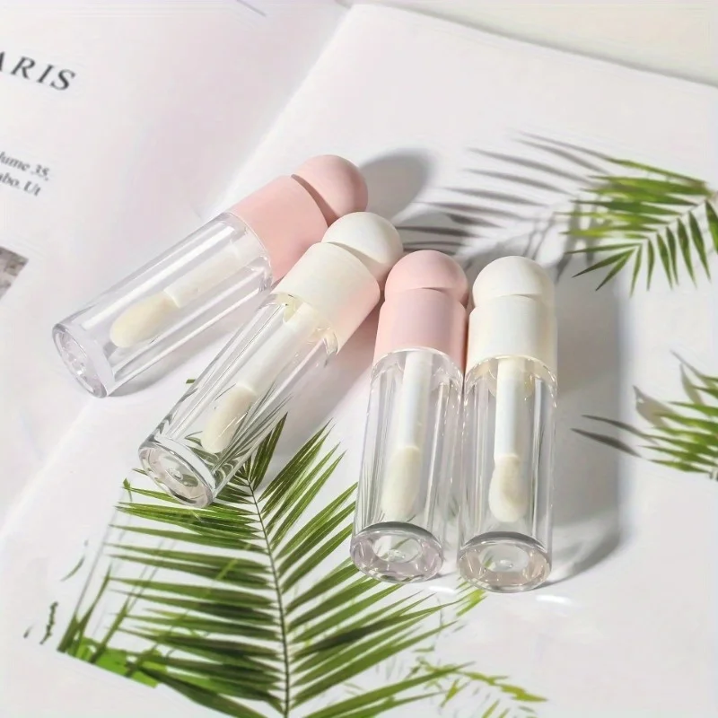 5ml Lip Gloss Tube Matte Pink Clear Thick Rod Large Brush Head Bottle Makeup Mud Packaging Empty Cosmetic Material Wholesale view 5
